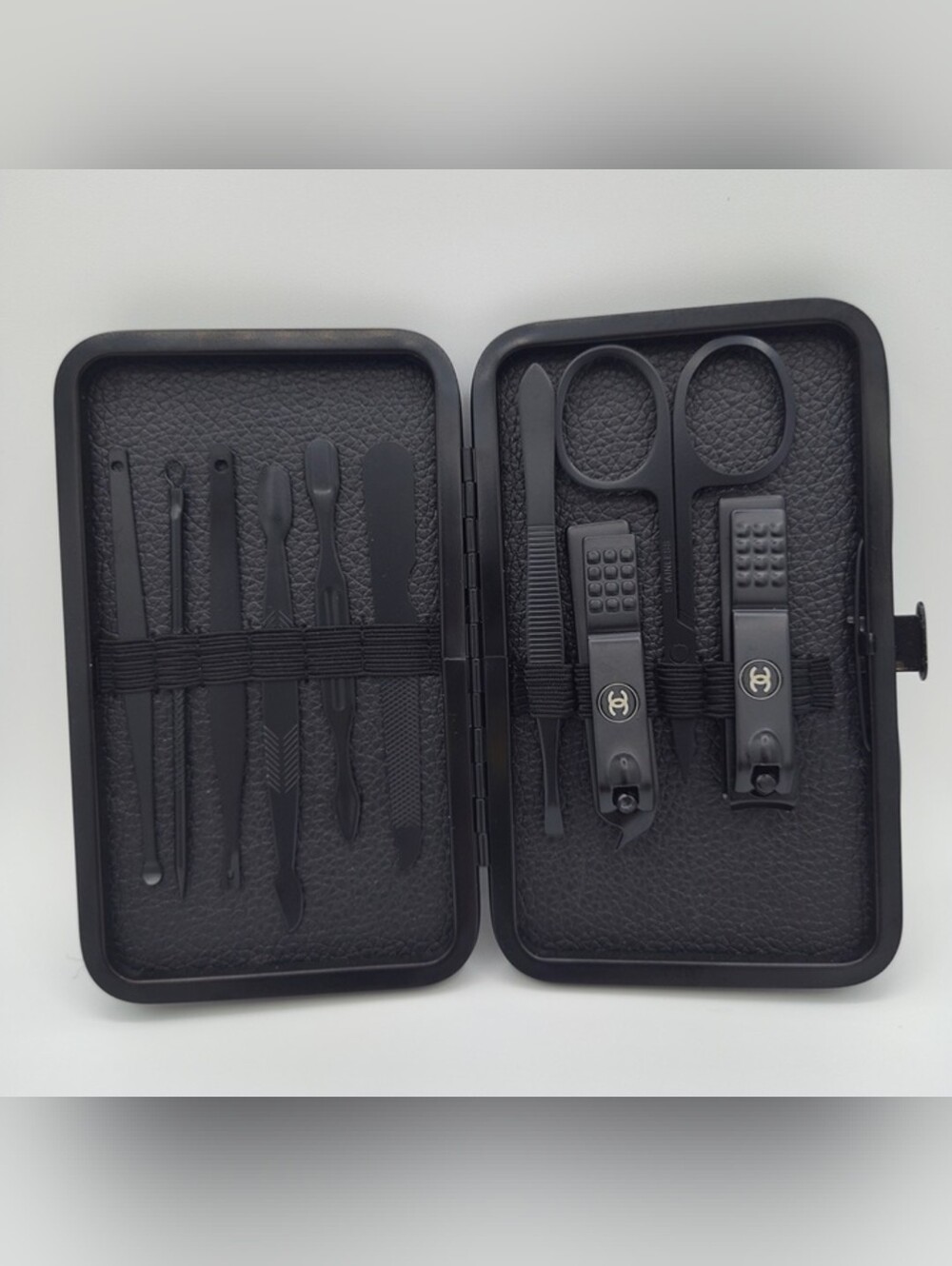 CHANEL BEAUTÉ Rare Black Grooming Kit Personal Care Case Complete Set LAST ONE